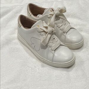 Kate Spade White Leather Sneakers with Heart Detail